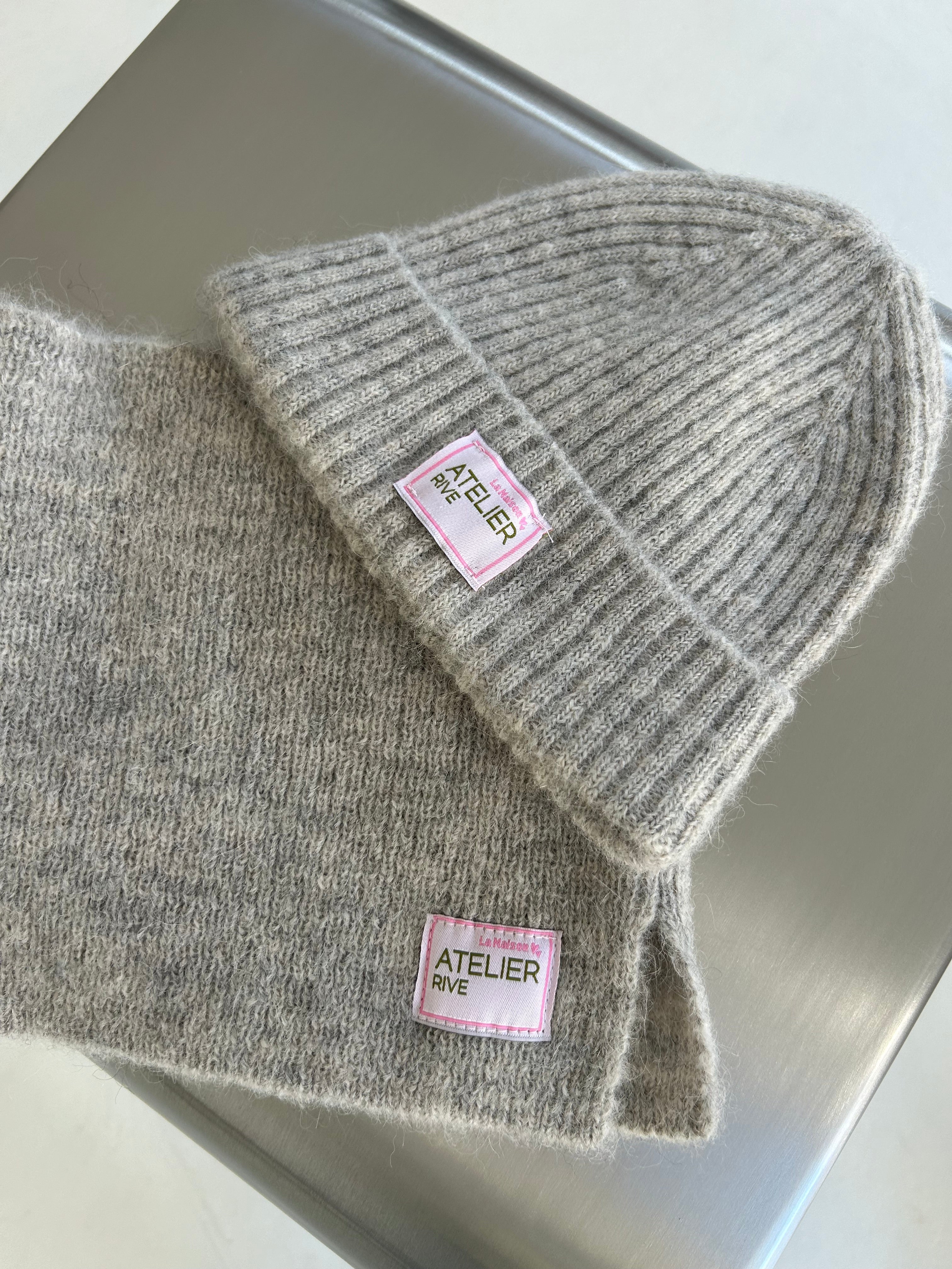 Alpaca Beanie und Schal Partnerlook