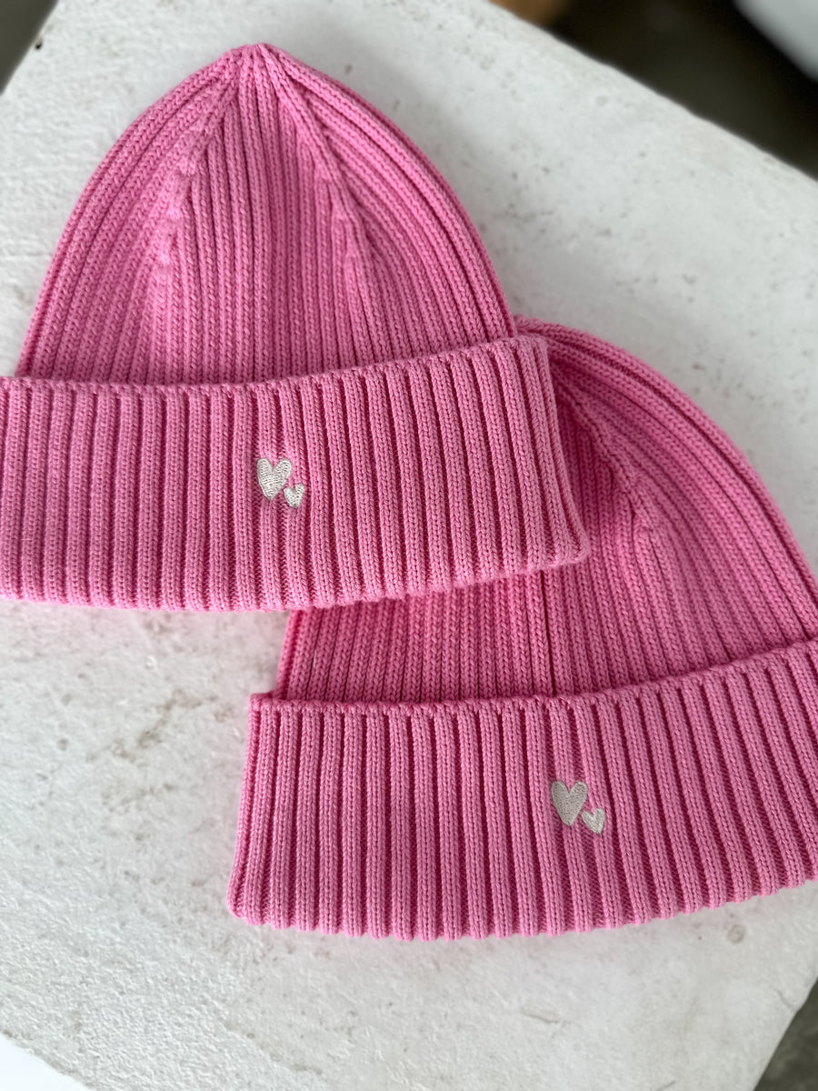 Partnerlook Beanies in pink Mutter Tochter