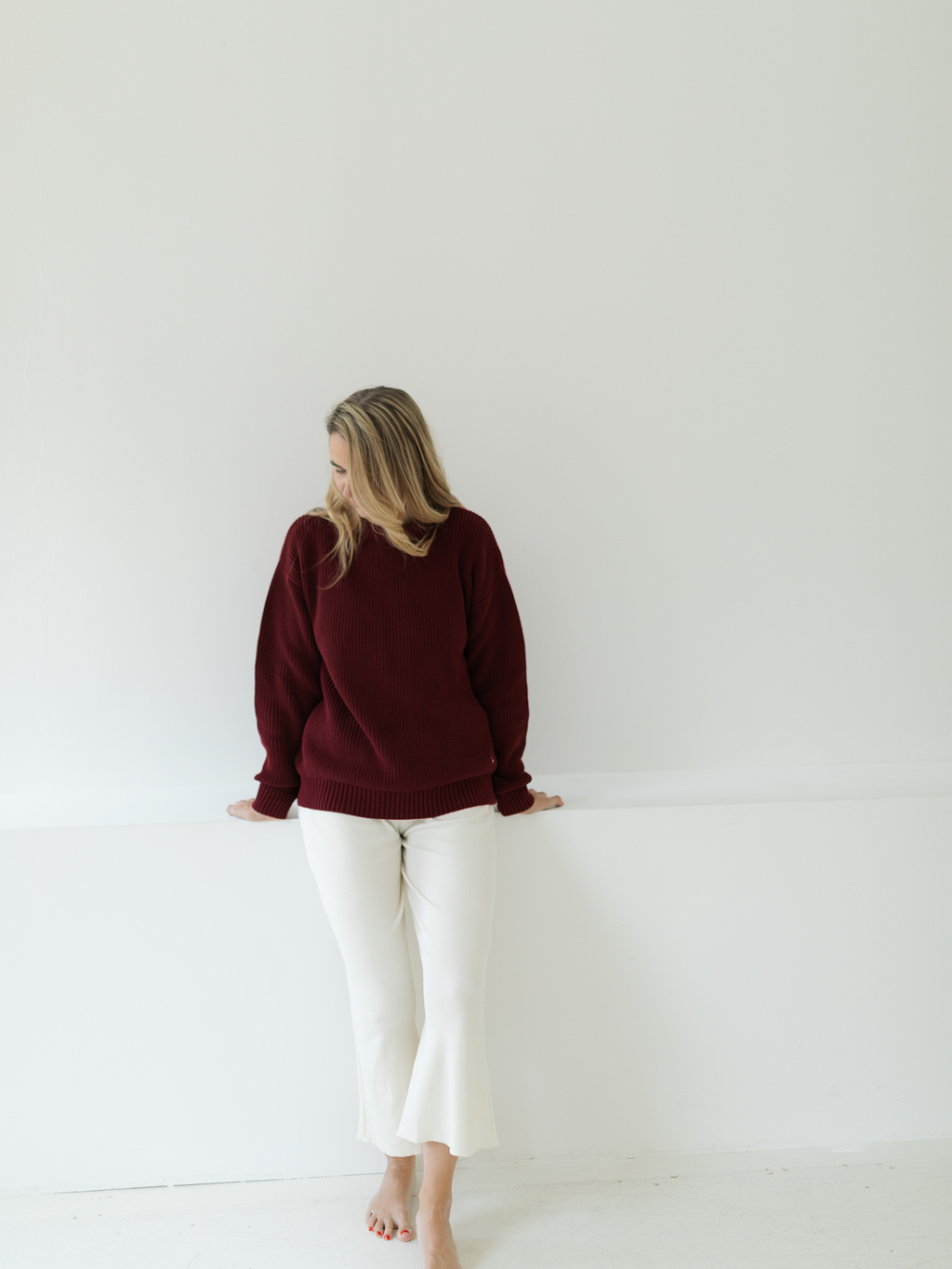 Strick Pullover in Bordeaux 