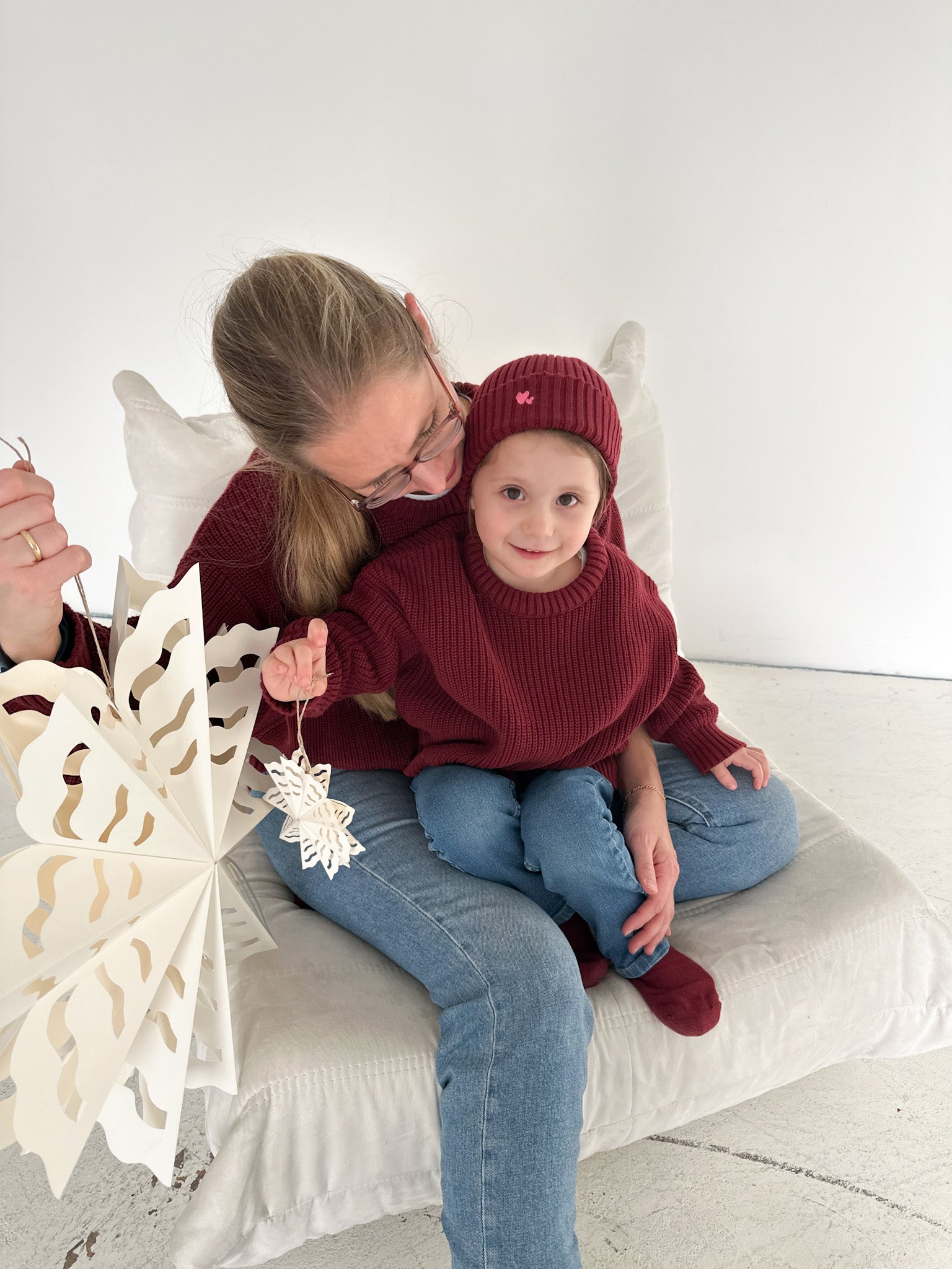 Mutter Tochter Partnerlook Strick Pulli