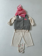 Outfit mit Herz Weste Silver Pink