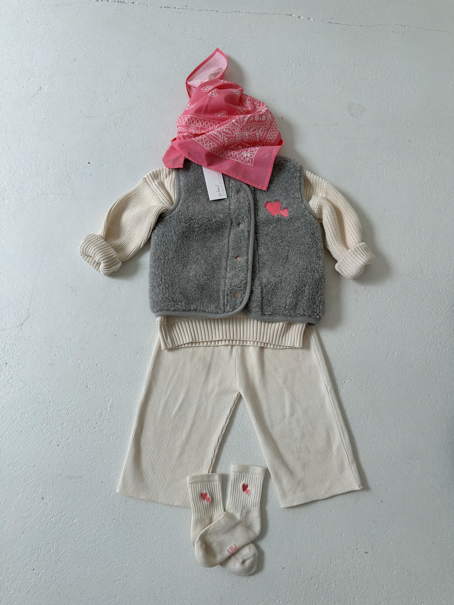 Outfit mit Herz Weste Silver Pink