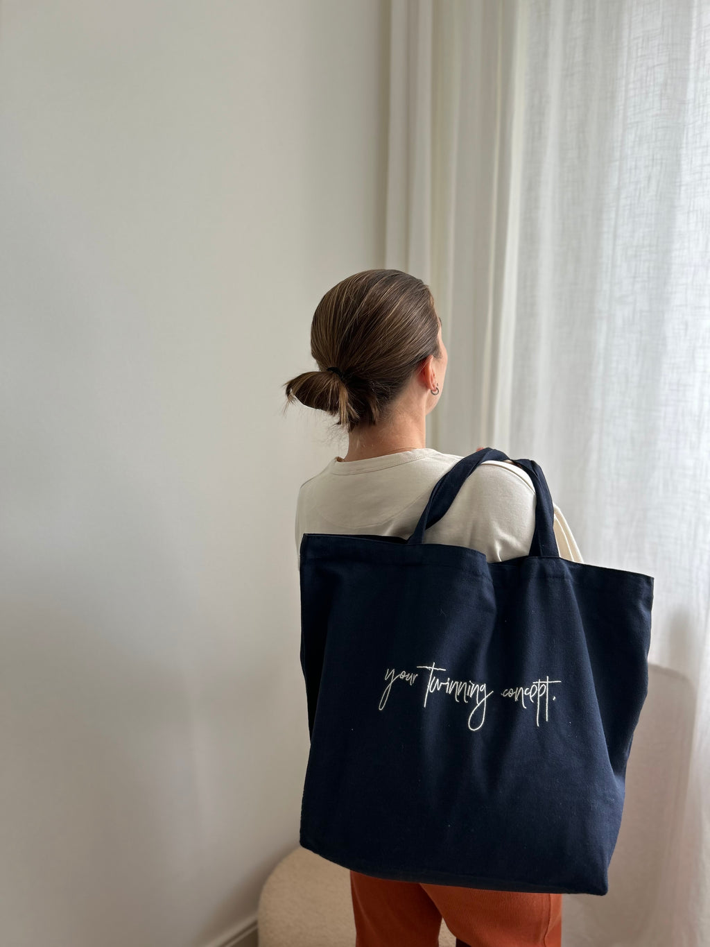 Blauer Shopper Rückseite