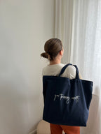 Blauer Shopper Rückseite