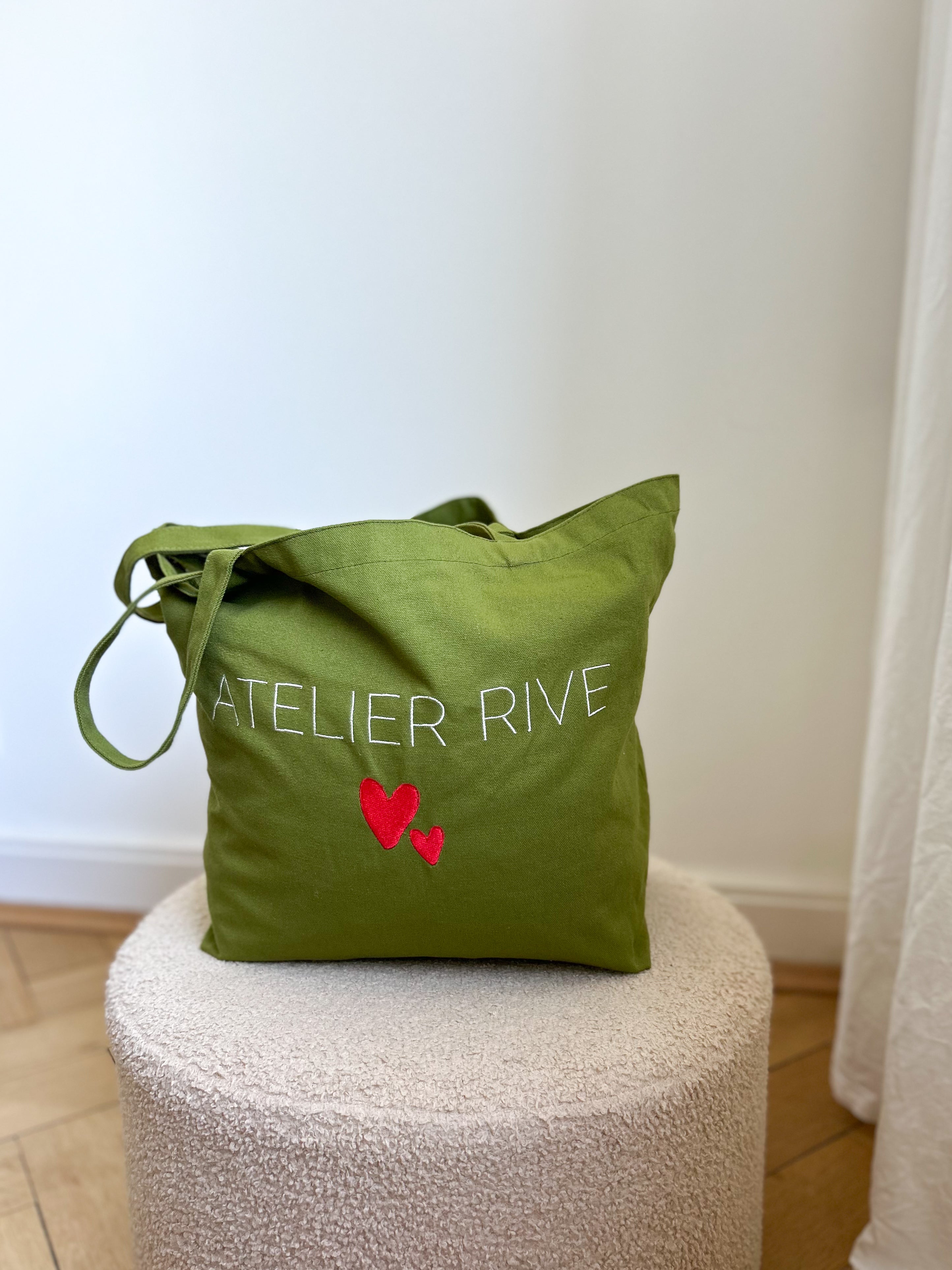 Grüner Shopper mit Herz