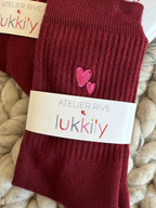 lukkily x atelier rive socken bordeaux