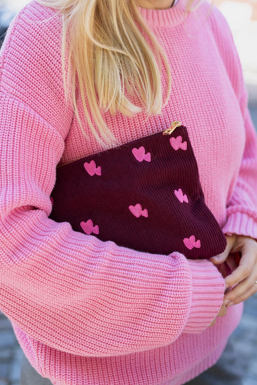 Pouch Hearts lukkily bordeaux