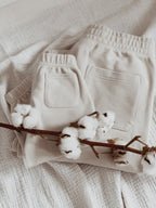 Minime Pants Oat, Boxy Pants beige, Organiccotton Trackpants