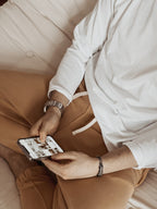 Men Sweatpants, Sweatpants Toffee, Men with mobile in Trackpants