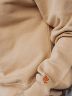 Little heart embroidery on Boxy Sweater Adults Toffee